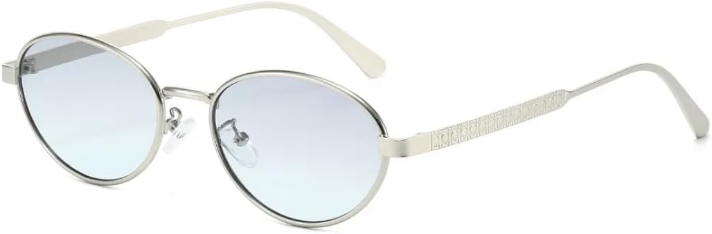 Солнцезащитные очки для мужчин и женщин - защита UV400 - градиентные линзы, овальные линзы в стиле панк, металлические петли, для занятий спортом на открытом воздухе и вождения DSVIGF, Silvery Grey Blue
Солнцезащитные очки для мужчин и женщин - защита UV400 - градиентные линзы, овальные линзы в стиле панк, металлические петли, для занятий спортом на открытом воздухе и вождения DSVIGF, Silvery Grey Blue