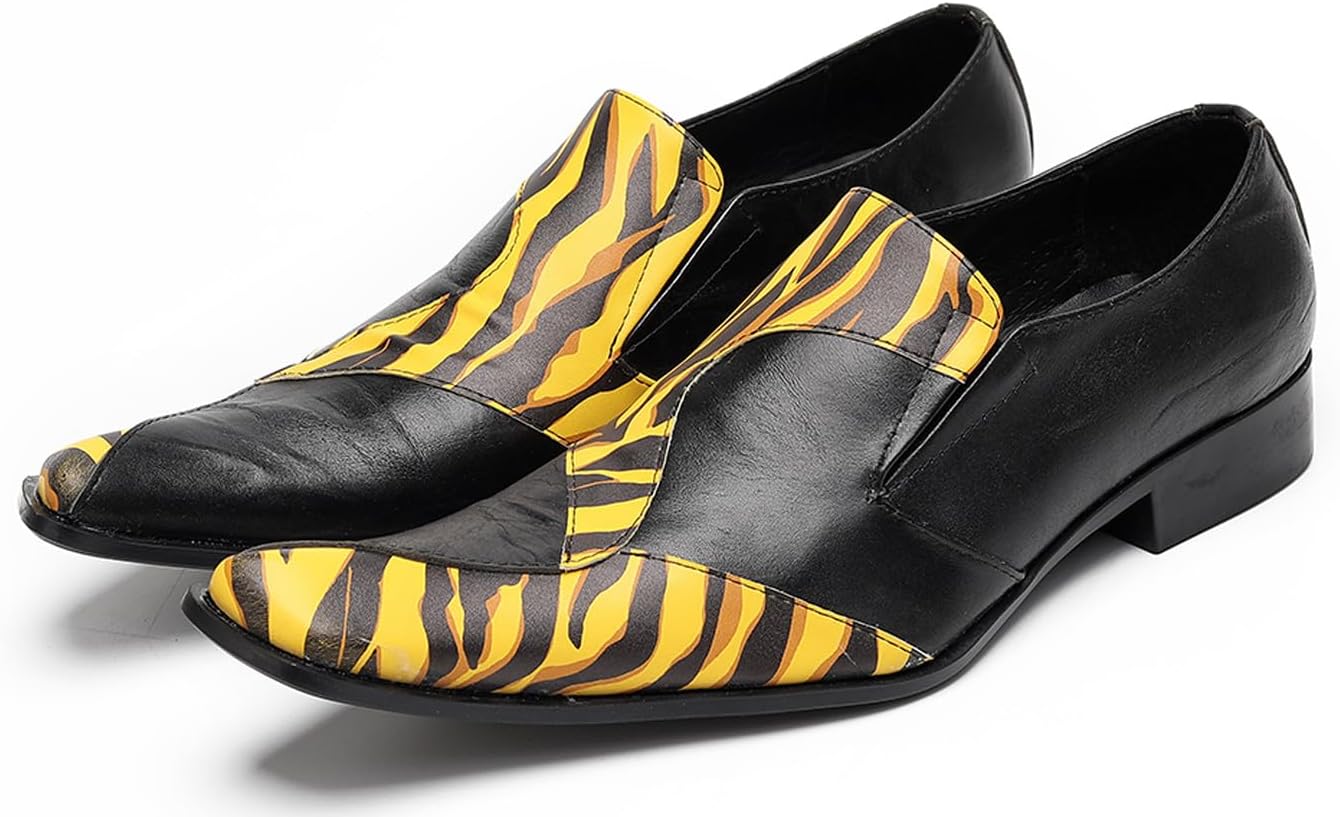 Мужские слипоны Santimon с тигровым принтом - смелые кожаные лоферы для вечеринки, выпускного, сцены и клуба - стильные формальные туфли с заостренным носком для мужчин, желтый
Мужские слипоны Santimon с тигровым принтом - смелые кожаные лоферы для вечеринки, выпускного, сцены и клуба - стильные формальные туфли с заостренным носком для мужчин, желтый
