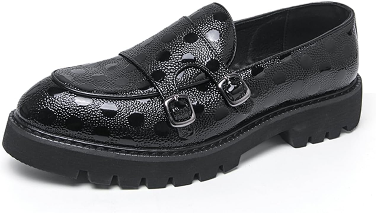 Мужские лоферы из натуральной кожи с двойной пряжкой, в горошек, с массивной платформой, округлый носок, деловые туфли с прочной подошвой для офиса и повседневной работы Psieicwm, черный
Мужские лоферы из натуральной кожи с двойной пряжкой, в горошек, с массивной платформой, округлый носок, деловые туфли с прочной подошвой для офиса и повседневной работы Psieicwm, черный