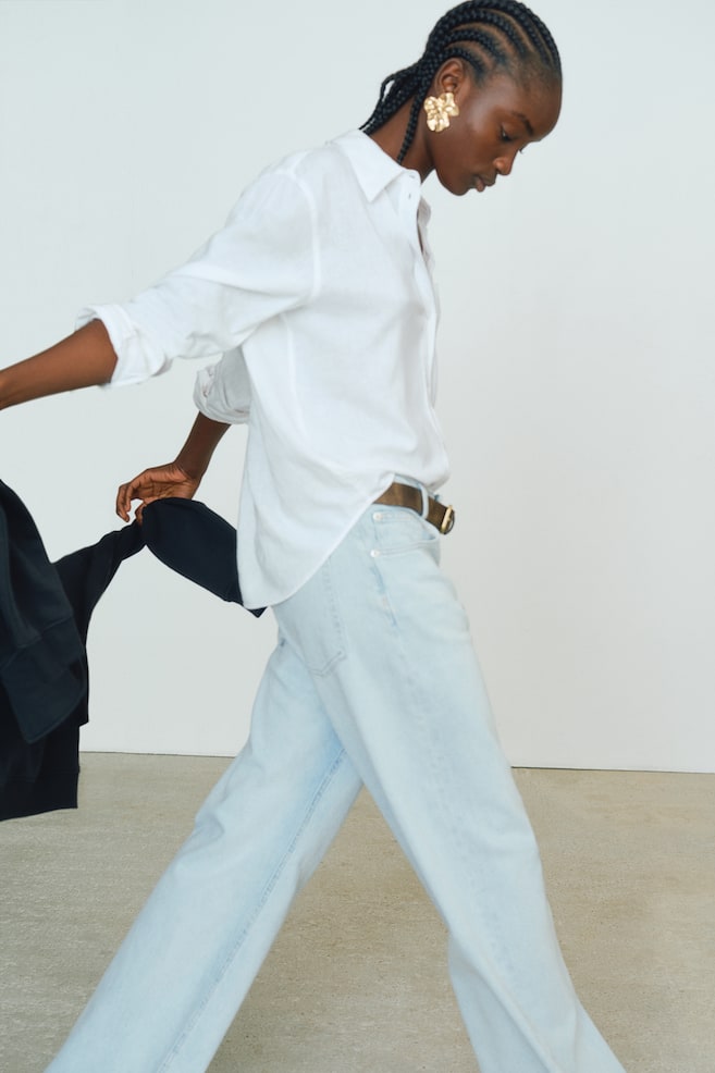 Джинсы с широкой посадкой H&M, синий
Джинсы с широкой посадкой H&M, синий