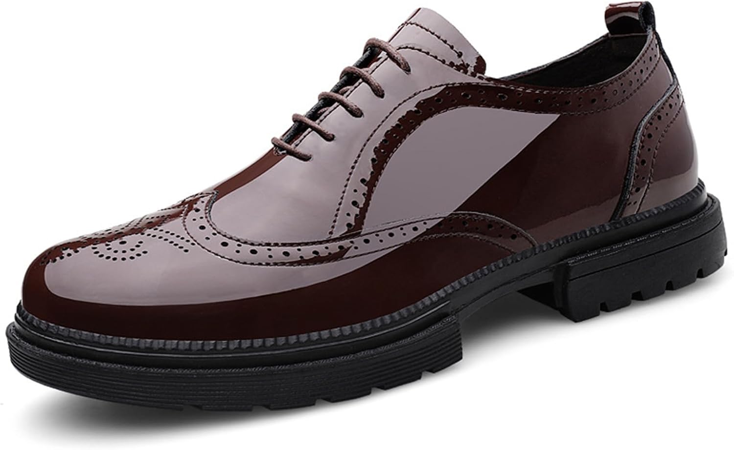 Мужские оксфорды из лакированной кожи с рельефной отделкой и регулируемыми шнурками, повседневные деловые туфли на толстой подошве Tokouk, коричневый
Мужские оксфорды из лакированной кожи с рельефной отделкой и регулируемыми шнурками, повседневные деловые туфли на толстой подошве Tokouk, коричневый