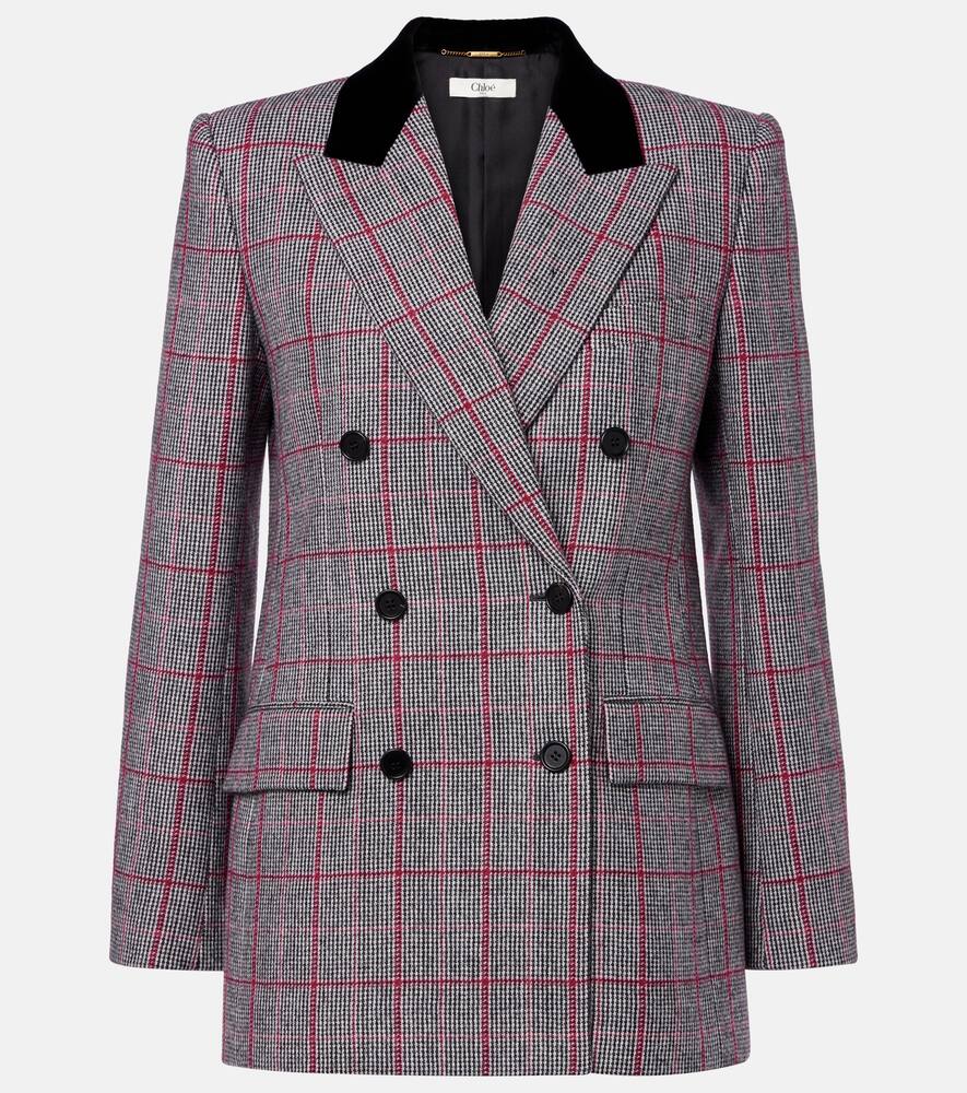 Двубортная шерстяная куртка в клетку Chloé, Black - White 1
Двубортная шерстяная куртка в клетку Chloé, Black - White 1