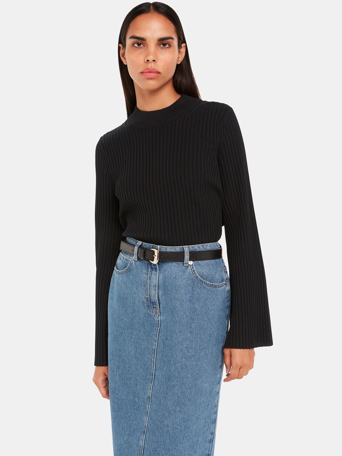 Вязаный топ-туника с рифлеными рукавами Whistles, черный
Вязаный топ-туника с рифлеными рукавами Whistles, черный