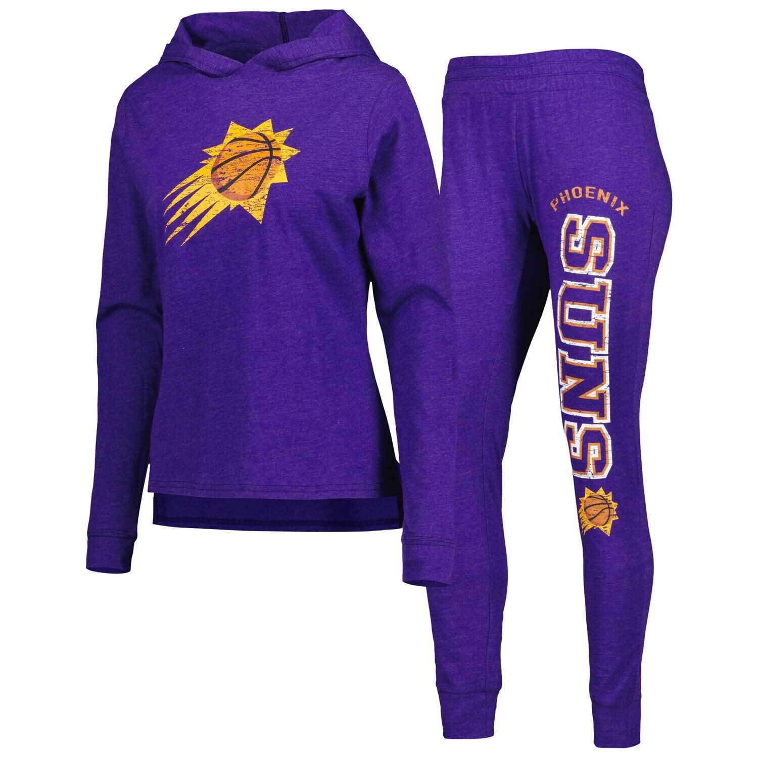 Женский комплект для сна с капюшоном и брюками Concepts Sport Heather Purple Phoenix Suns Team
Женский комплект для сна с капюшоном и брюками Concepts Sport Heather Purple Phoenix Suns Team