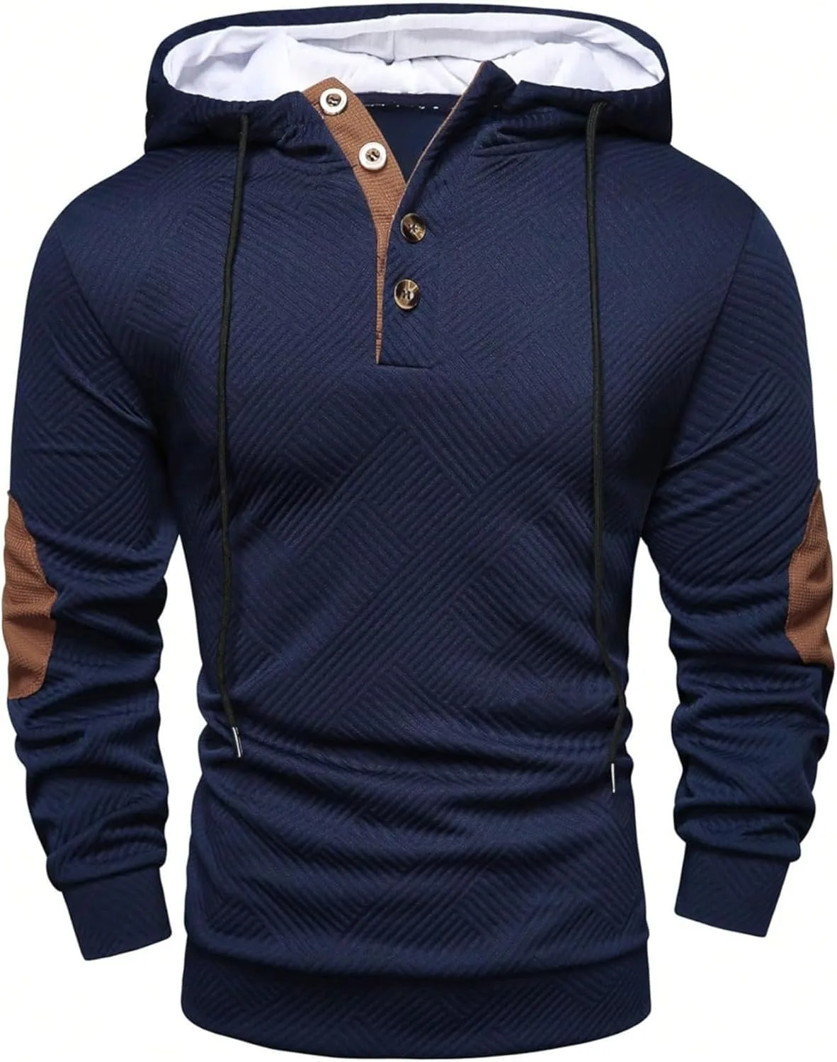 Мужской худи с геометрическим принтом, вязаный, с капюшоном на шнурке
Мужской худи с геометрическим принтом, вязаный, с капюшоном на шнурке