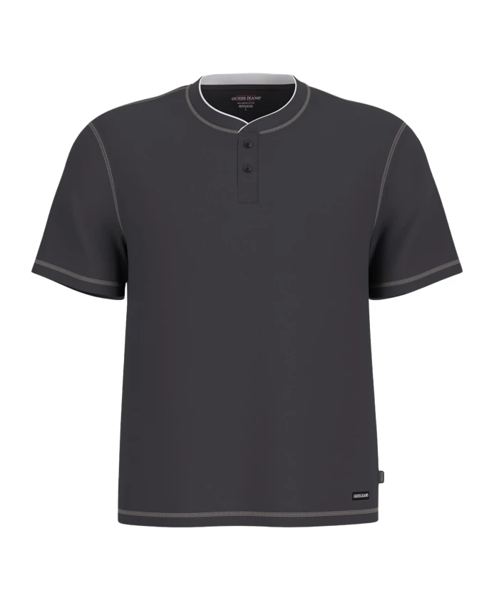 Черные футболки-поло с нашивками в стиле хенли Guess, черный
Черные футболки-поло с нашивками в стиле хенли Guess, черный