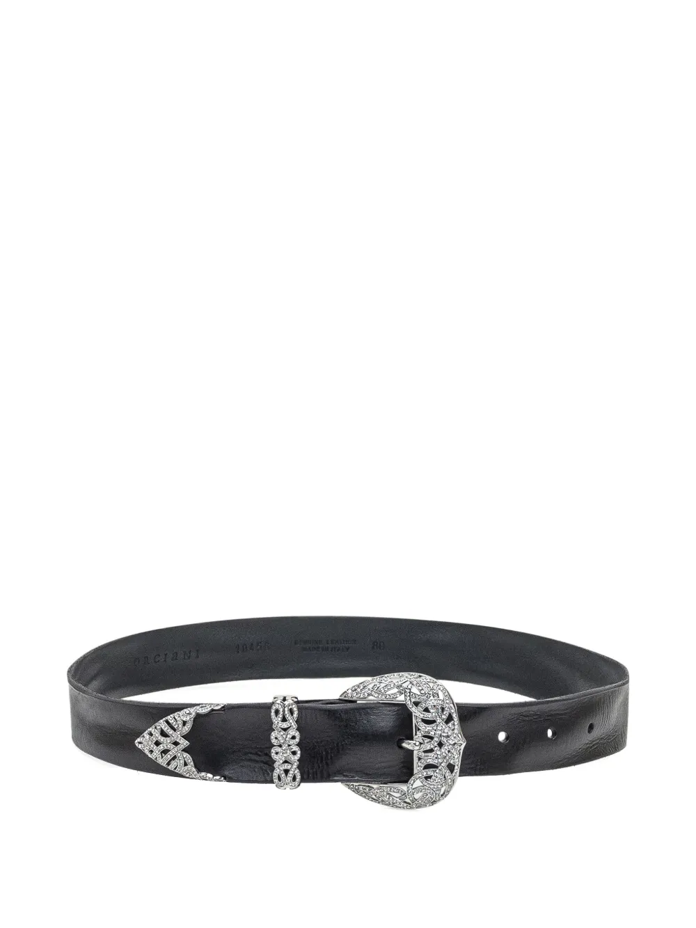 Кожаный ремень, украшенный кристаллами Orciani, черный
Кожаный ремень, украшенный кристаллами Orciani, черный