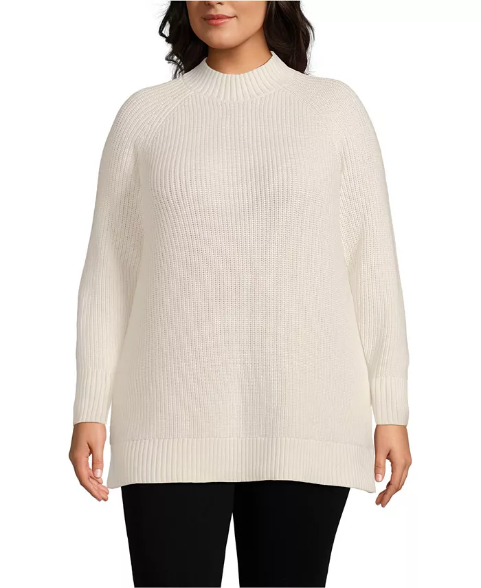 Туника-свитер Drifter Shaker большого размера с воротником-стойкой Lands' End, белый
Туника-свитер Drifter Shaker большого размера с воротником-стойкой Lands' End, белый