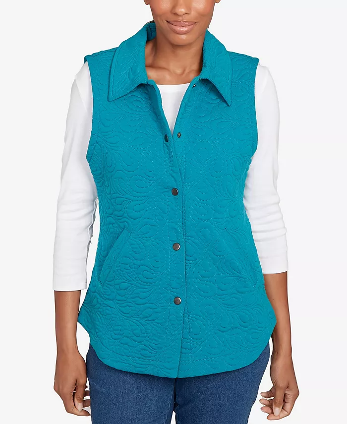 Маленькая стеганая махровая куртка-жилет Ruby Rd., синий
Маленькая стеганая махровая куртка-жилет Ruby Rd., синий