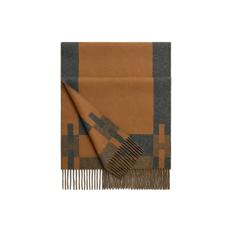 HERMES Кашемировый вязаный шарф мужской верблюжий/средне-серый, Camel/Medium Gray
HERMES Кашемировый вязаный шарф мужской верблюжий/средне-серый, Camel/Medium Gray