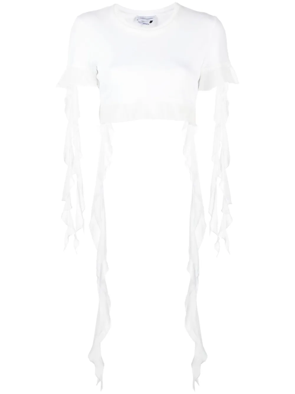 Укороченный топ с оборками BLUMARINE, белый
Укороченный топ с оборками BLUMARINE, белый