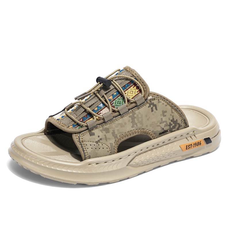 King Jinmai Тапочки-слайды мужские, черные/хаки
King Jinmai Тапочки-слайды мужские, черные/хаки