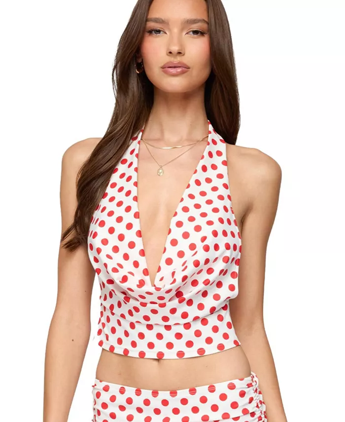 Женский топ Zoe в горошек с воротником-хомутом Edikted, красный
Женский топ Zoe в горошек с воротником-хомутом Edikted, красный