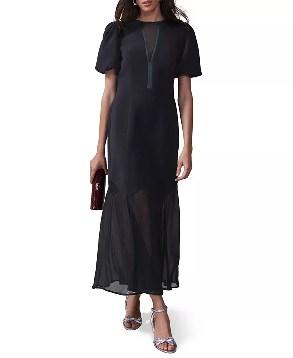 Женское длинное платье с пышными рукавами Mint Velvet, черный
Женское длинное платье с пышными рукавами Mint Velvet, черный