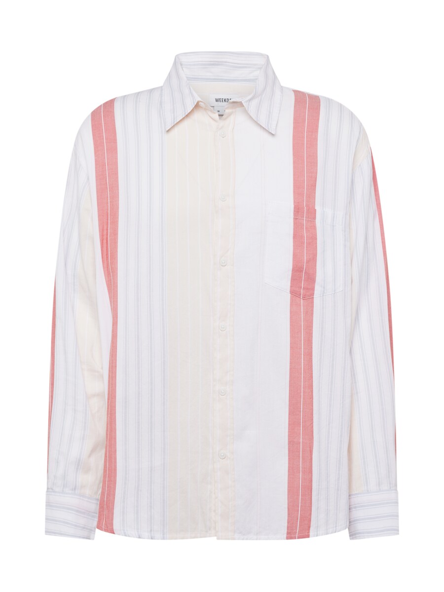 Рубашка на пуговицах Comfort fit WEEKDAY, белый 
Рубашка на пуговицах Comfort fit WEEKDAY, белый