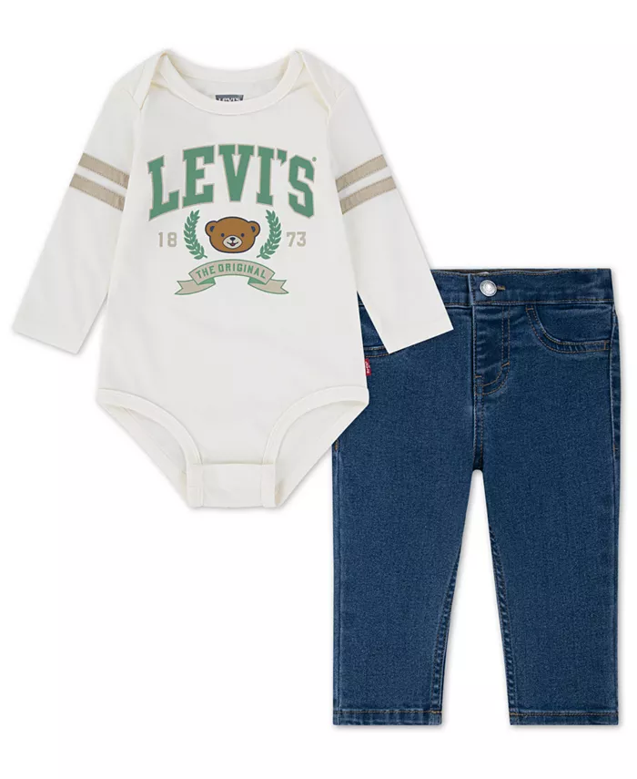 Детский комплект для мальчиков: футболка-боди и джинсовые штаны Levi'S, мультиколор
Детский комплект для мальчиков: футболка-боди и джинсовые штаны Levi'S, мультиколор