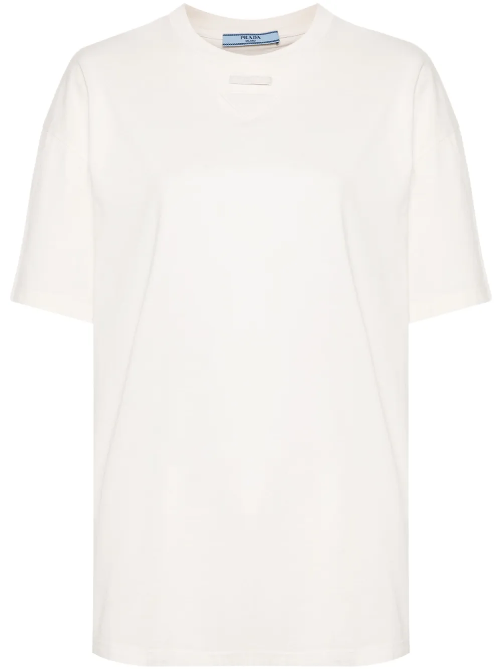 Футболка с вышитым логотипом Prada, нейтральный
Футболка с вышитым логотипом Prada, нейтральный