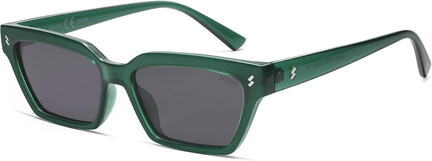 SOJOS Модные поляризованные солнцезащитные очки для женщин и мужчин в стиле ретро-винтаж 90-х, милые очки «кошачий глаз», узкие солнцезащитные очки SJ2381, Green Frame Grey Lens
SOJOS Модные поляризованные солнцезащитные очки для женщин и мужчин в стиле ретро-винтаж 90-х, милые очки «кошачий глаз», узкие солнцезащитные очки SJ2381, Green Frame Grey Lens