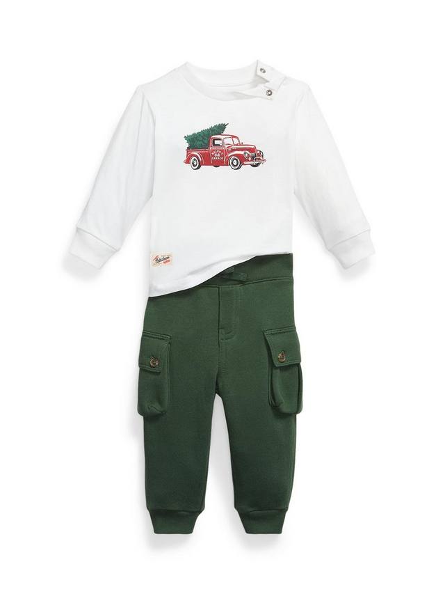 Детский комплект из футболки и джоггеров Cotton Rich Holiday Truck Ralph Lauren, Trophy Cream
Детский комплект из футболки и джоггеров Cotton Rich Holiday Truck Ralph Lauren, Trophy Cream