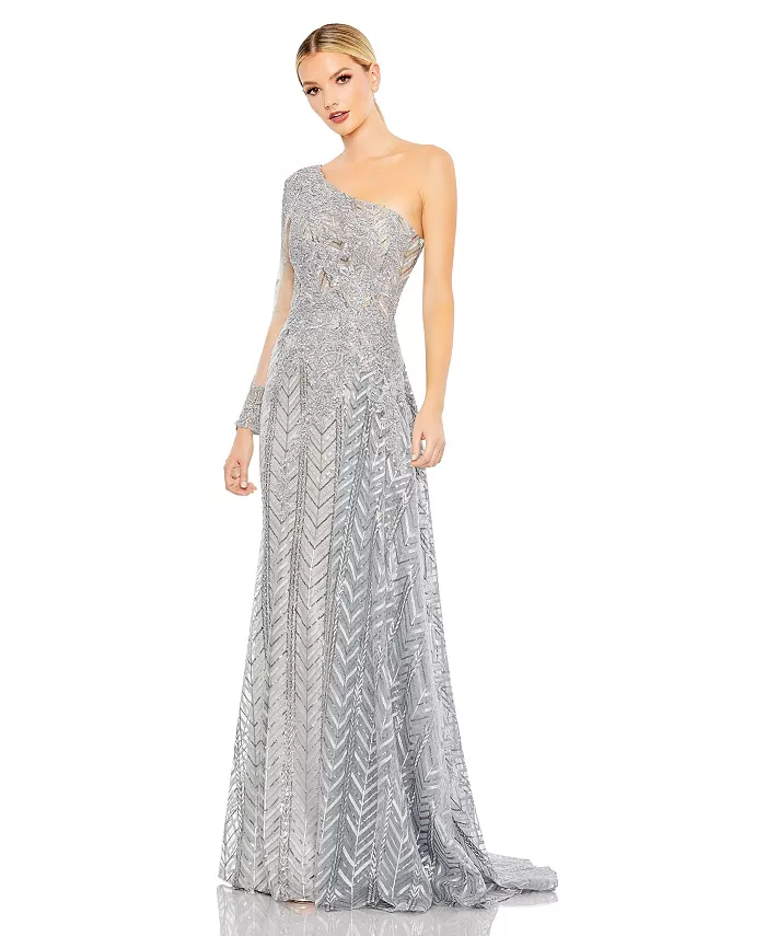 Женское платье фасона "А-силуэт" с декором и одним плечом Mac Duggal, серебряный
Женское платье фасона "А-силуэт" с декором и одним плечом Mac Duggal, серебряный
