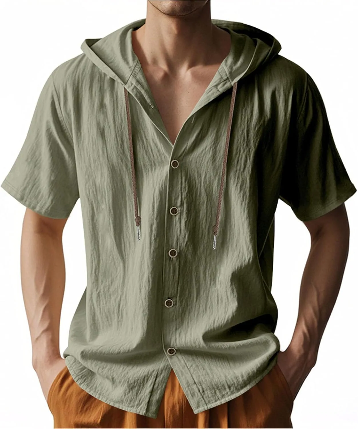 Мужская свободная льняная рубашка с капюшоном Zhyaj
Мужская свободная льняная рубашка с капюшоном Zhyaj