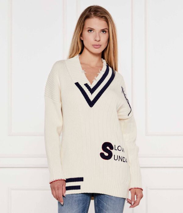 Свитер giov Loose fit Pinko, экрю 
Свитер giov Loose fit Pinko, экрю