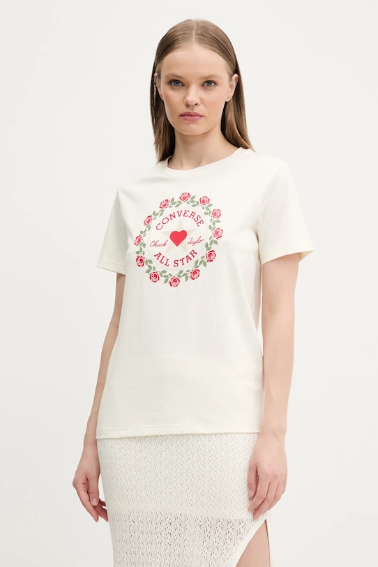 Хлопковая футболка Converse, бежевый
Хлопковая футболка Converse, бежевый