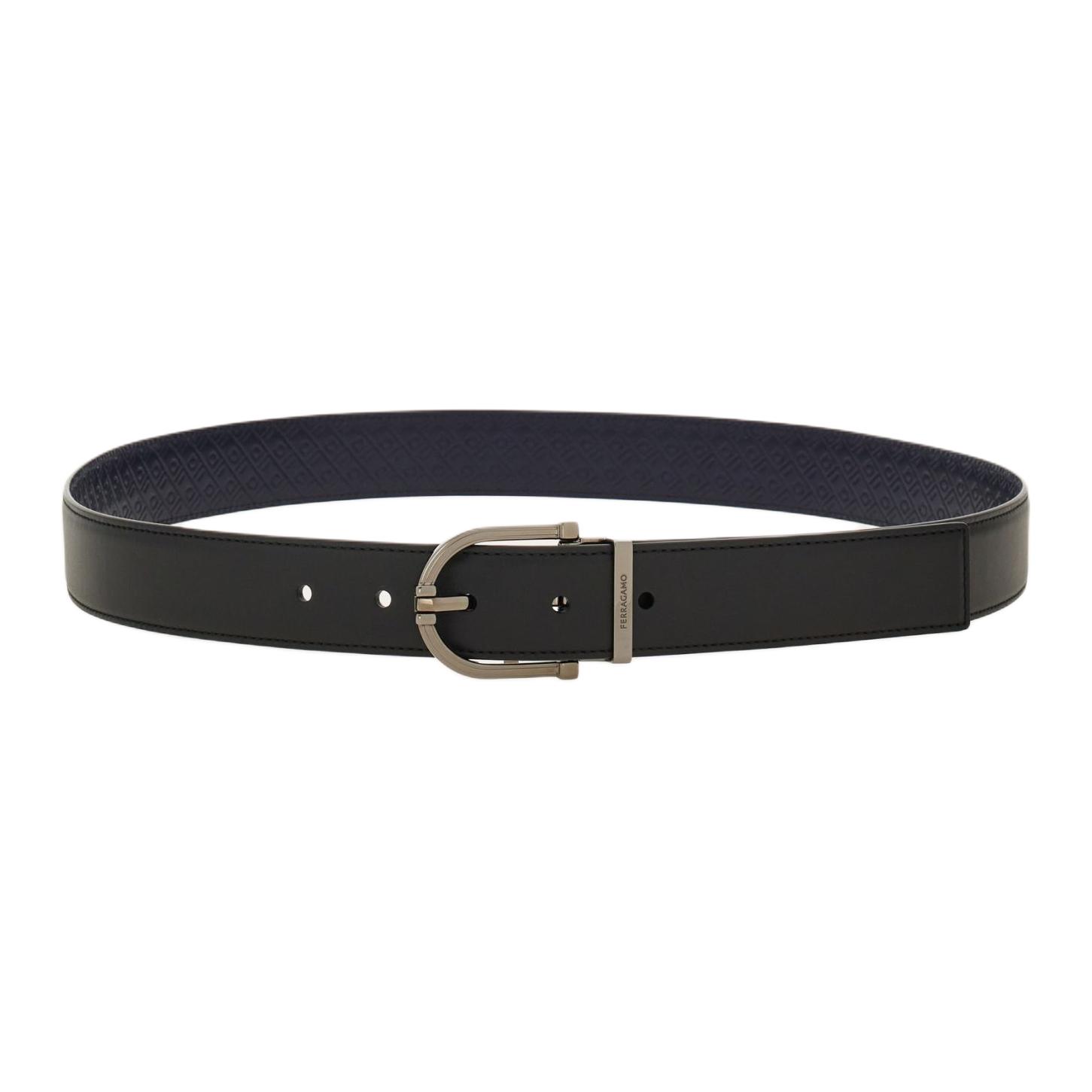 Ferragamo Реверсивный кожаный ремень, Black/Midnight Blue
Ferragamo Реверсивный кожаный ремень, Black/Midnight Blue