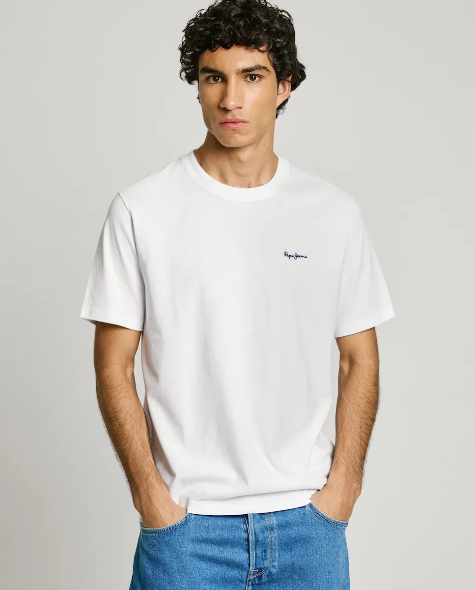 Мужская футболка с коротким рукавом и вышитым логотипом Pepe Jeans, белый
Мужская футболка с коротким рукавом и вышитым логотипом Pepe Jeans, белый