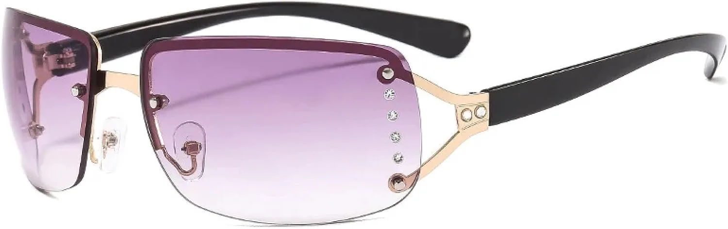 Женские солнцезащитные очки без оправы с декоративными бриллиантами, роскошные очки для активного отдыха, защита от УФ-излучения UV400 TKKTLLT, Gradient Purple
Женские солнцезащитные очки без оправы с декоративными бриллиантами, роскошные очки для активного отдыха, защита от УФ-излучения UV400 TKKTLLT, Gradient Purple