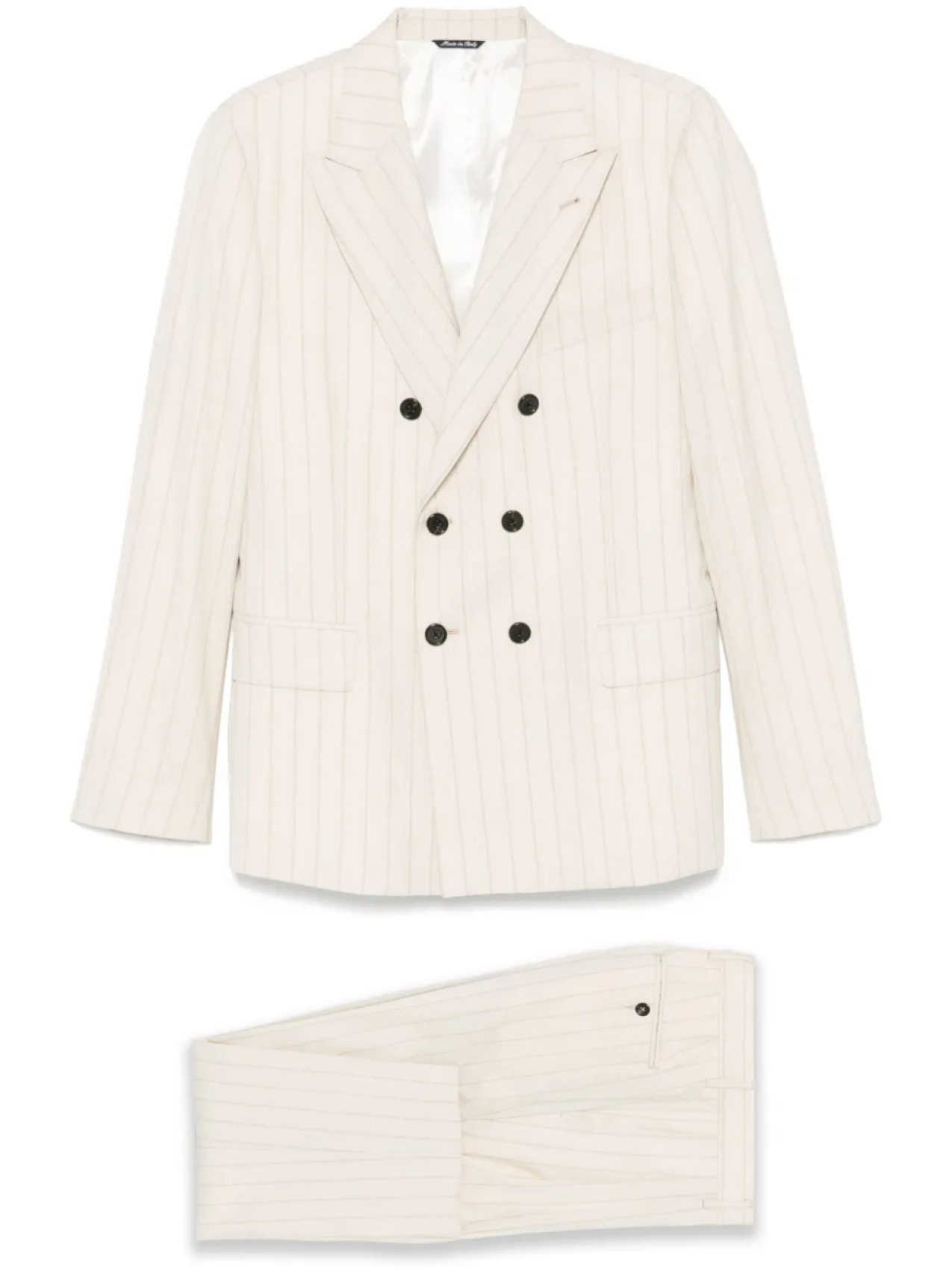 Костюм в тонкую полоску Reveres 1949 года, нейтральный
Костюм в тонкую полоску Reveres 1949 года, нейтральный