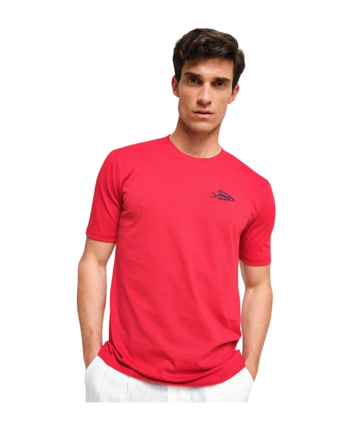 Красная хлопковая футболка, классический стиль. Peninsula, красный
Красная хлопковая футболка, классический стиль. Peninsula, красный