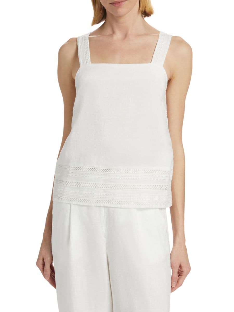Льняной топ Adelle Elie Tahari, цвет Sky White 
Льняной топ Adelle Elie Tahari, цвет Sky White