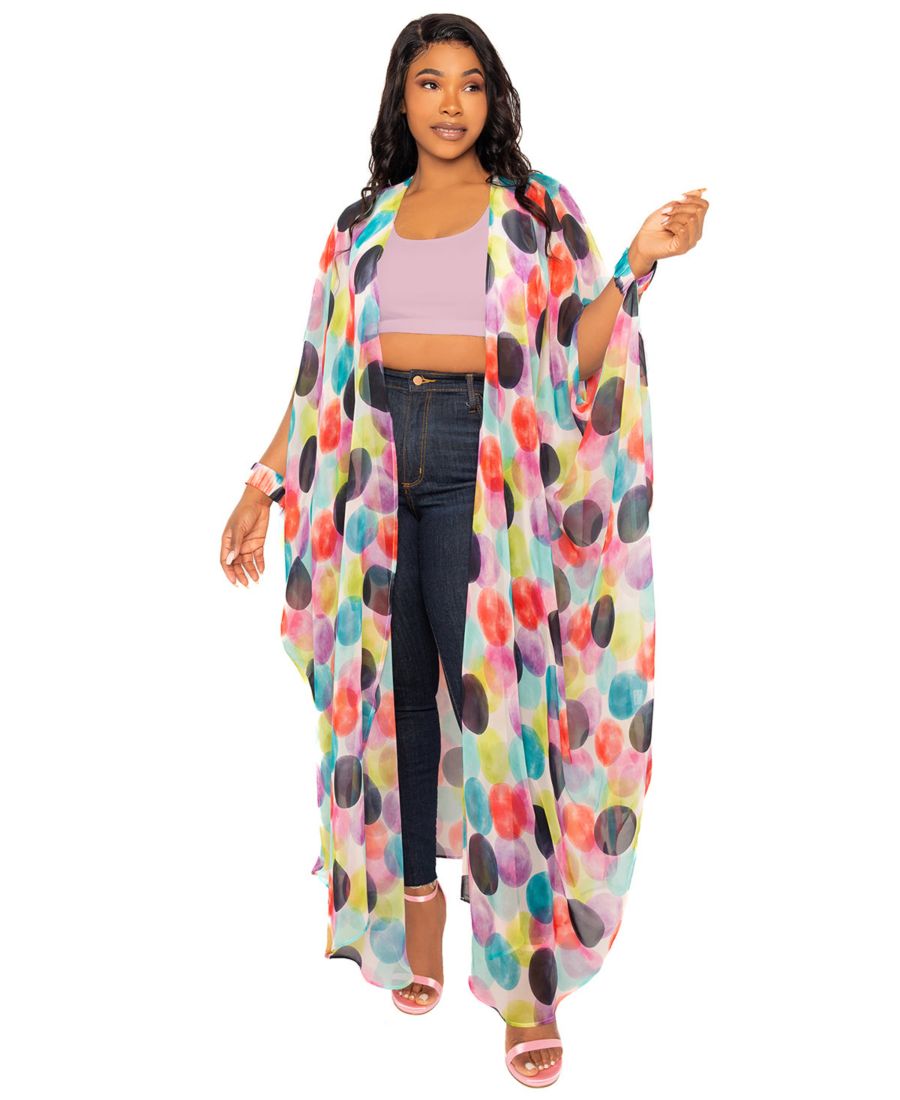 Женский халат в горошек с браслетом на запястье Buxom Couture, Violet multi
Женский халат в горошек с браслетом на запястье Buxom Couture, Violet multi