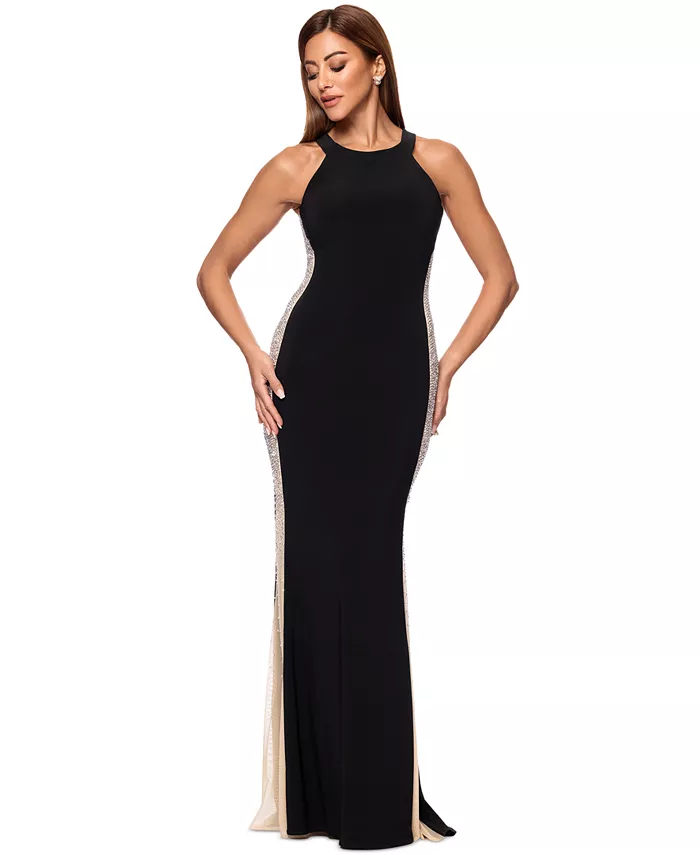 Женское облегающее платье с цветными блоками и отделкой бисером XSCAPE, черный
Женское облегающее платье с цветными блоками и отделкой бисером XSCAPE, черный