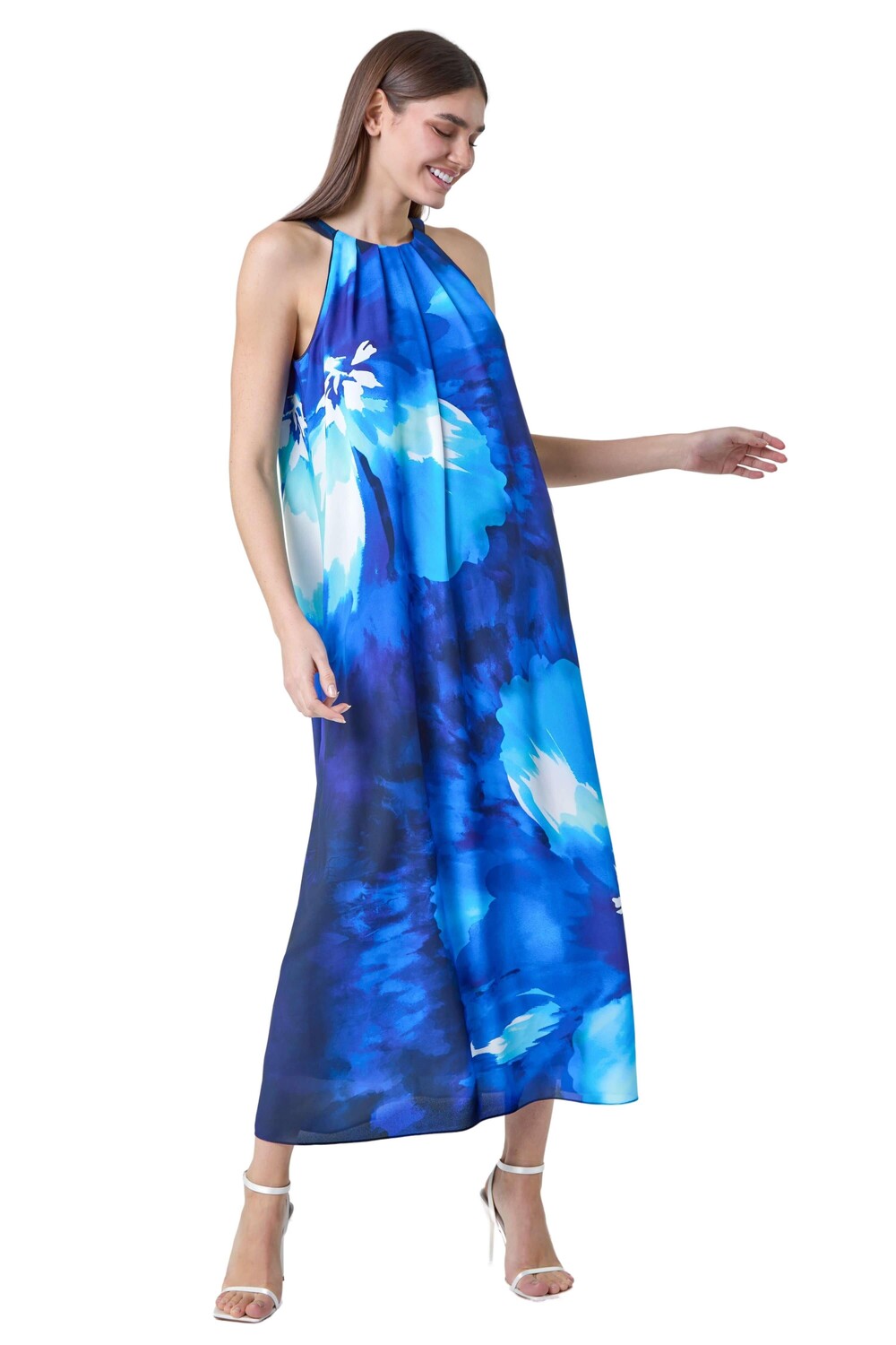 Платье миди с воротником халтер и цветочным принтом Roman, синий
Платье миди с воротником халтер и цветочным принтом Roman, синий