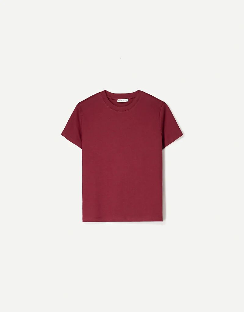 Футболка Bershka из плотного хлопка с короткими рукавами бордового цвета
Футболка Bershka из плотного хлопка с короткими рукавами бордового цвета