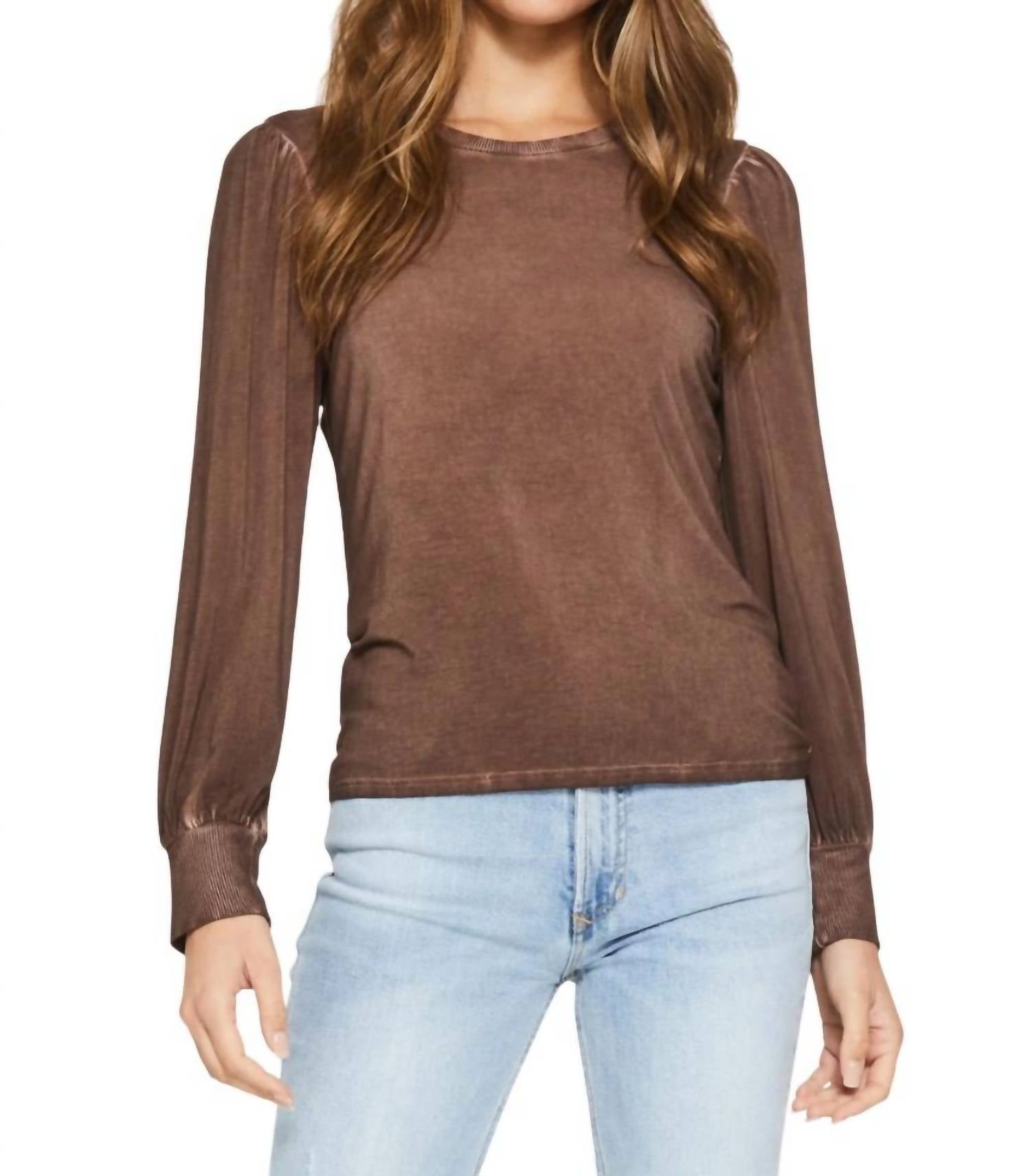 Топ с длинными рукавами и сборками цвета соболя Another Love, Sable
Топ с длинными рукавами и сборками цвета соболя Another Love, Sable