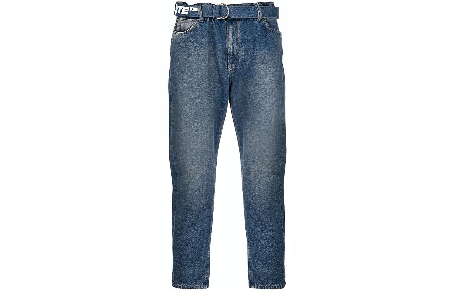 Джинсы укороченные с принтом логотипа и поясом OFF-WHITE, синие
Джинсы укороченные с принтом логотипа и поясом OFF-WHITE, синие