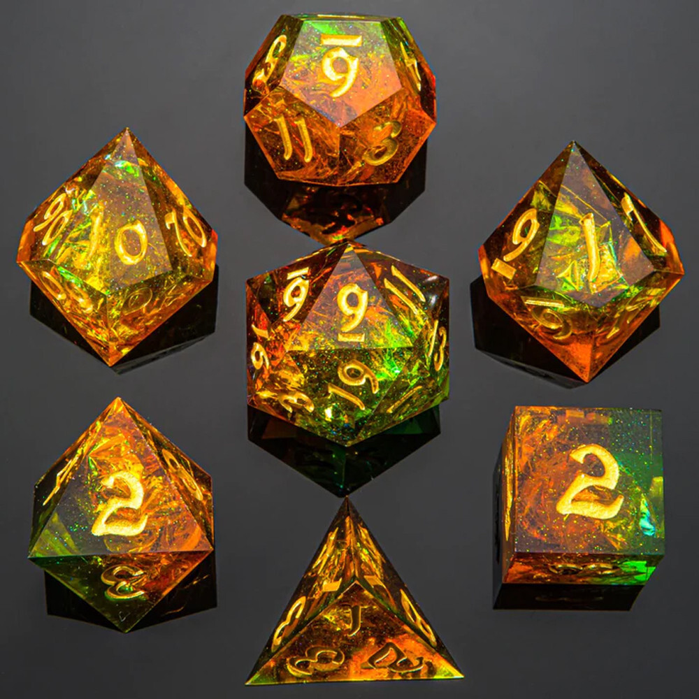 Аксессуары Hymgho Premium Gaming Sharp-Edge Polyhedral Dice Set: Captured Magic - Orange & Green (7)
Аксессуары Hymgho Premium Gaming Sharp-Edge Polyhedral Dice Set: Captured Magic - Orange & Green (7)