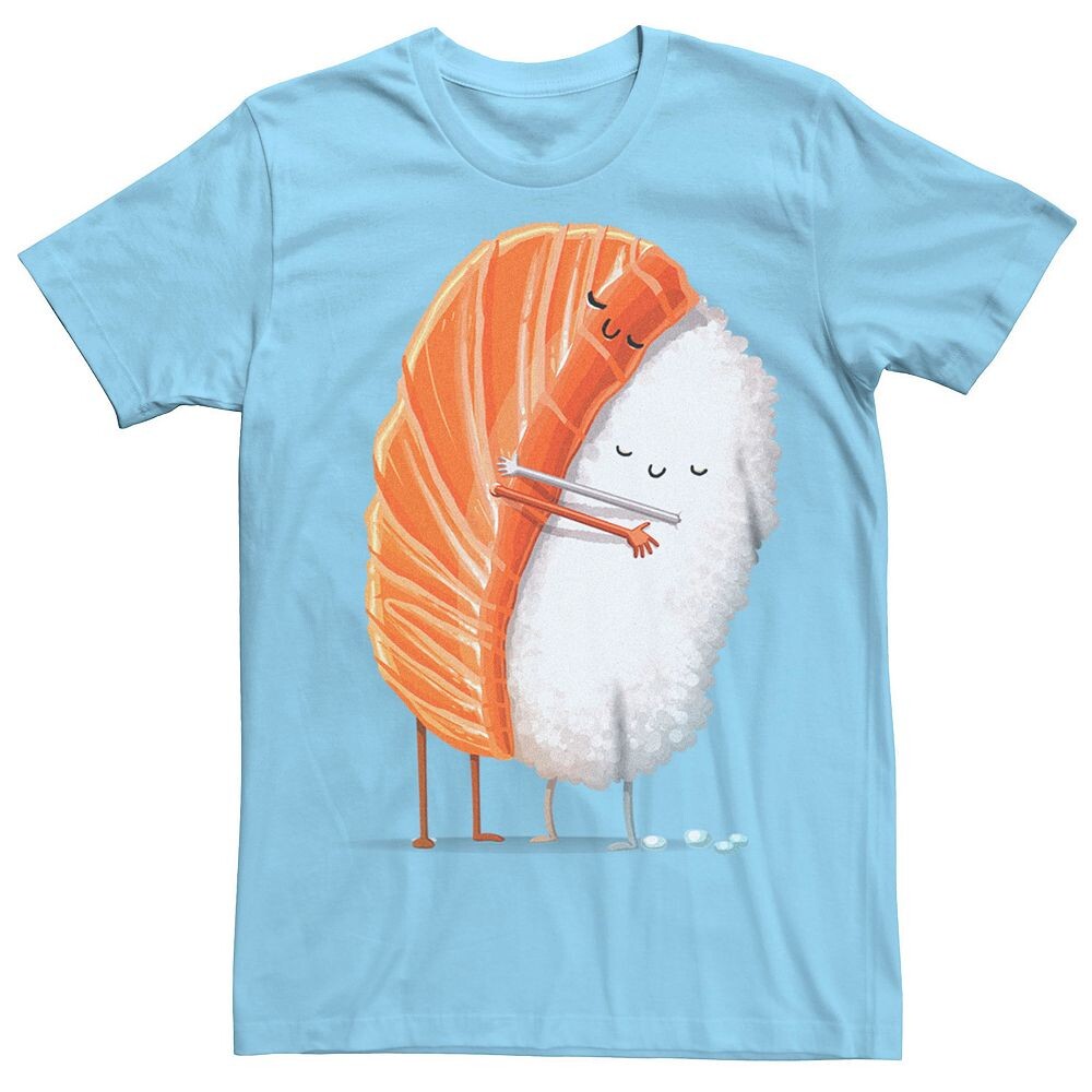 Мужская футболка с рисунком Sake Salmon Sushi Hug Licensed Character, цвет Light Blue 
Мужская футболка с рисунком Sake Salmon Sushi Hug Licensed Character, цвет Light Blue