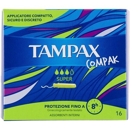 Тампоны Tampax Compak Super Tampons, 16 шт.
Тампоны Tampax Compak Super Tampons, 16 шт.