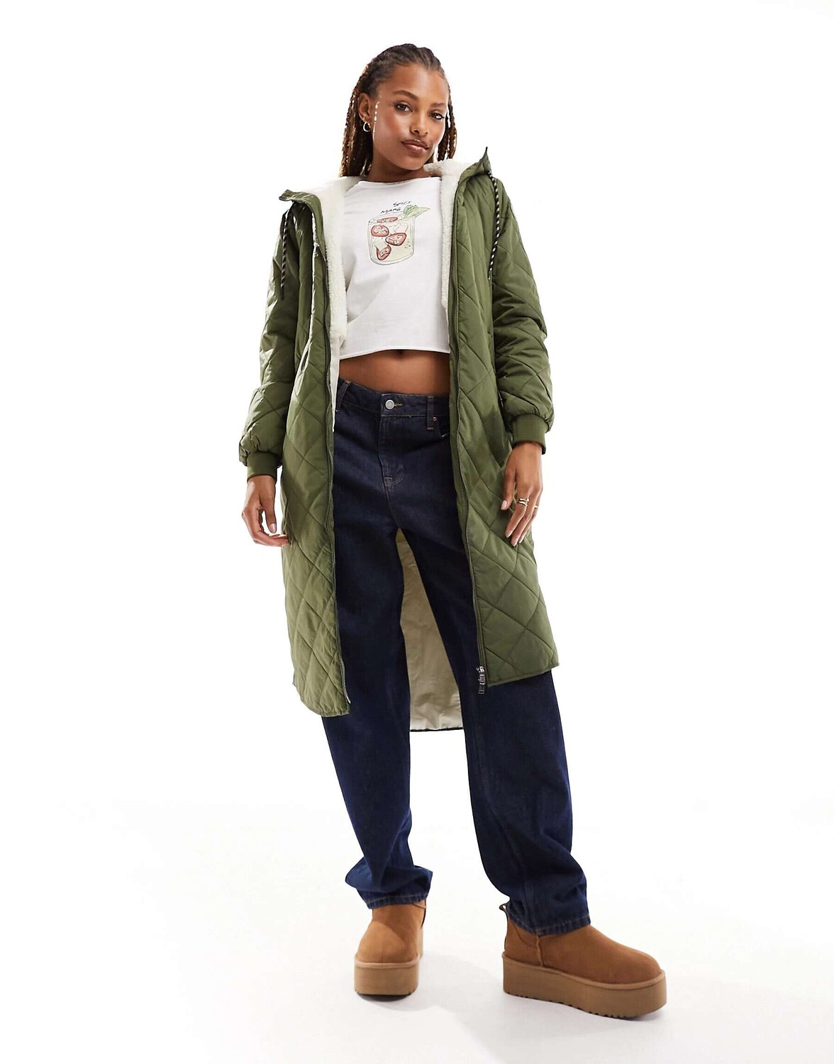 Только стеганое длинное пальто с плюшевым капюшоном цвета хаки ONLY
Только стеганое длинное пальто с плюшевым капюшоном цвета хаки ONLY