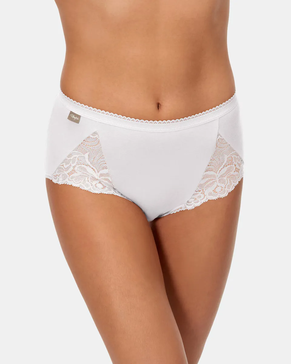 Комплект из двух трусиков из хлопка стрейч с высокой посадкой и кружевом Playtex, белый
Комплект из двух трусиков из хлопка стрейч с высокой посадкой и кружевом Playtex, белый