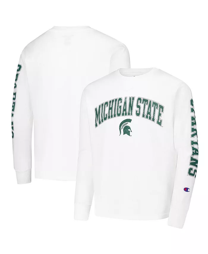 Белая футболка с длинным рукавом и логотипом Michigan State Spartans для мальчиков и девочек Champion
Белая футболка с длинным рукавом и логотипом Michigan State Spartans для мальчиков и девочек Champion