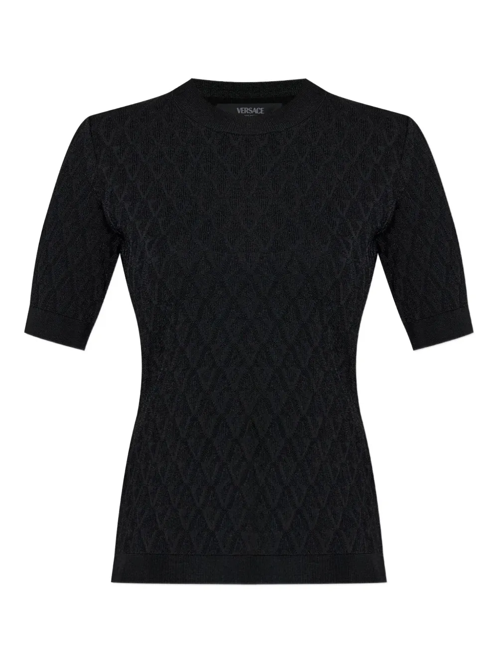 Текстурированный топ с короткими рукавами VERSACE, черный
Текстурированный топ с короткими рукавами VERSACE, черный