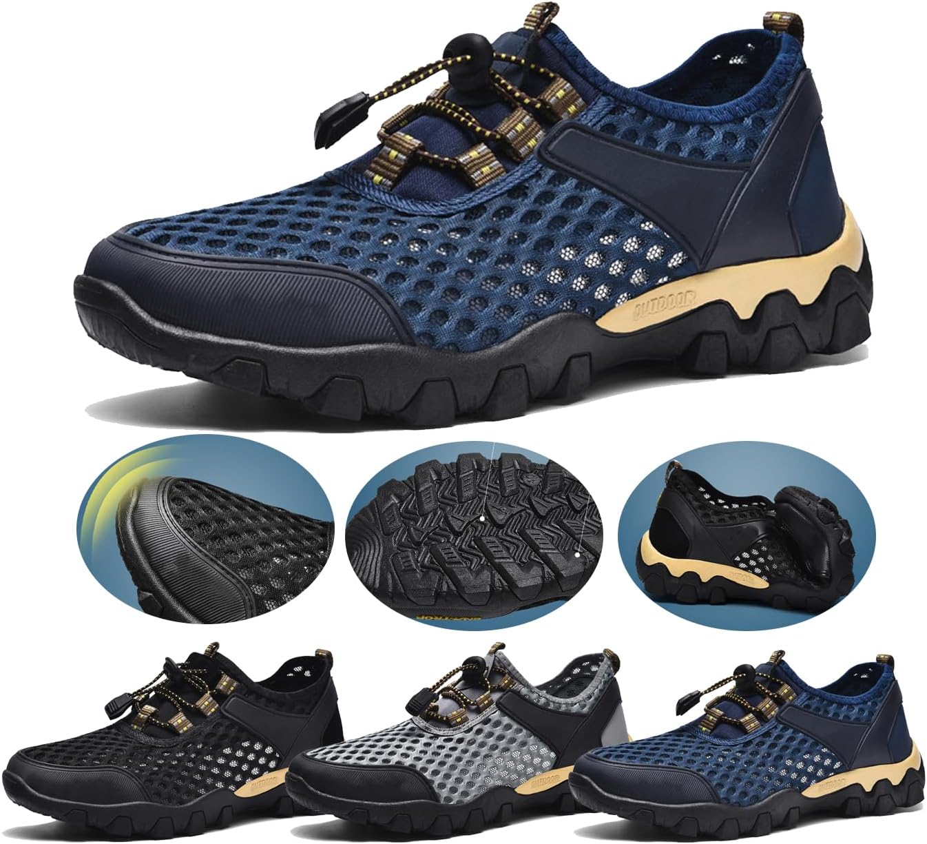 Мужские быстро сохнущие походные кроссовки - дышащие сетчатые кроссовки с поддержкой свода стопы, водонепроницаемые нескользящие обувь для пляжа, треккинга, рыбалки и летних путешествий Generic, синий
Мужские быстро сохнущие походные кроссовки - дышащие сетчатые кроссовки с поддержкой свода стопы, водонепроницаемые нескользящие обувь для пляжа, треккинга, рыбалки и летних путешествий Generic, синий