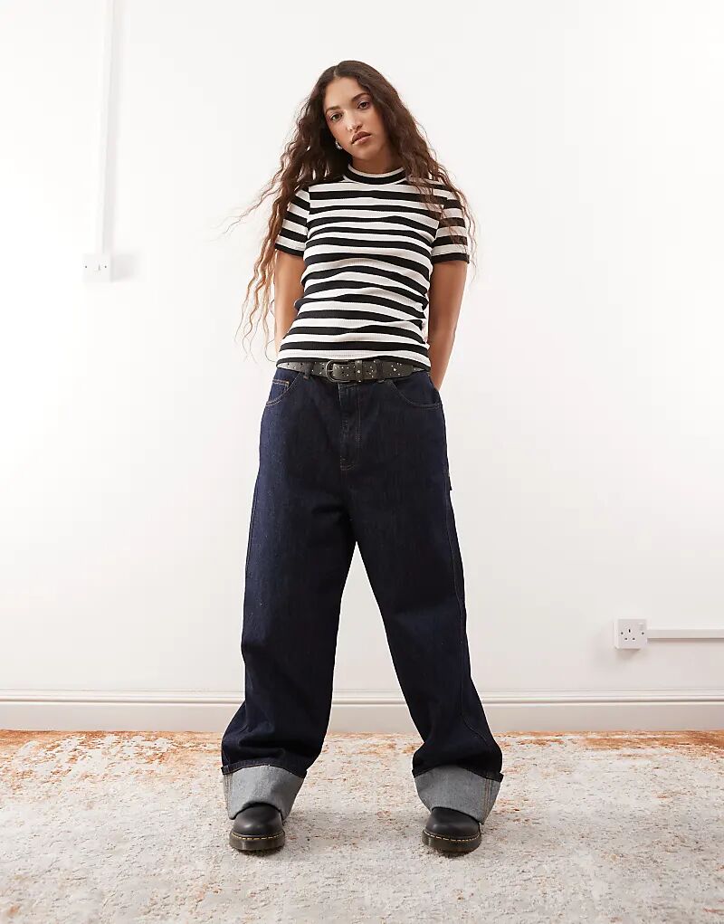 Ребристый топ с короткими рукавами Noisy May в черно-кремовую полоску
Ребристый топ с короткими рукавами Noisy May в черно-кремовую полоску