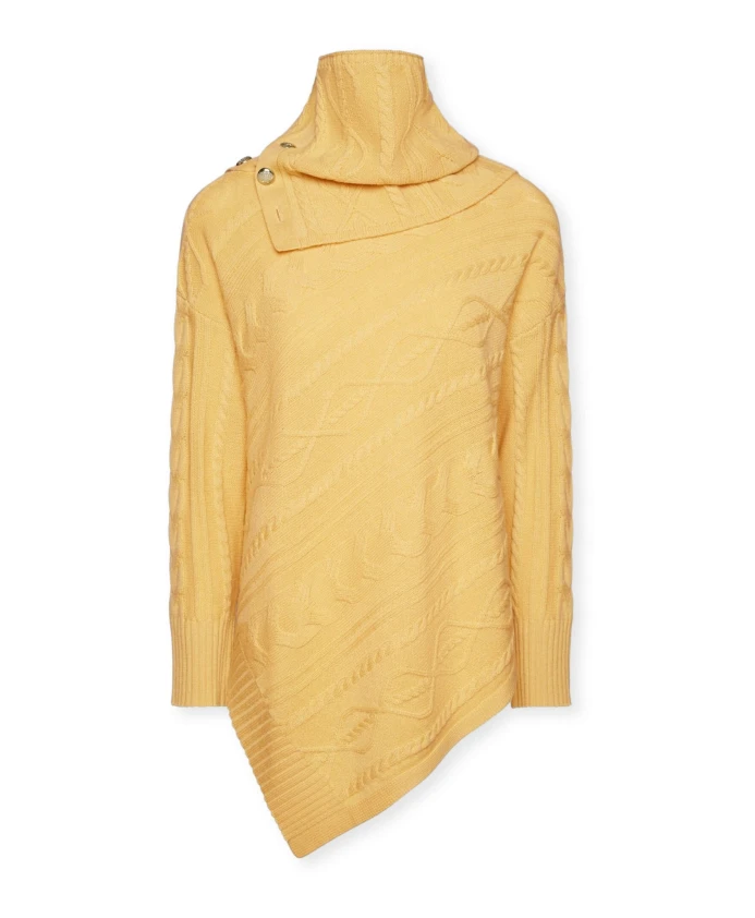 Асимметричный шерстяной свитер с узором «косичка». Elena Mirã², желтый
Асимметричный шерстяной свитер с узором «косичка». Elena Mirã², желтый