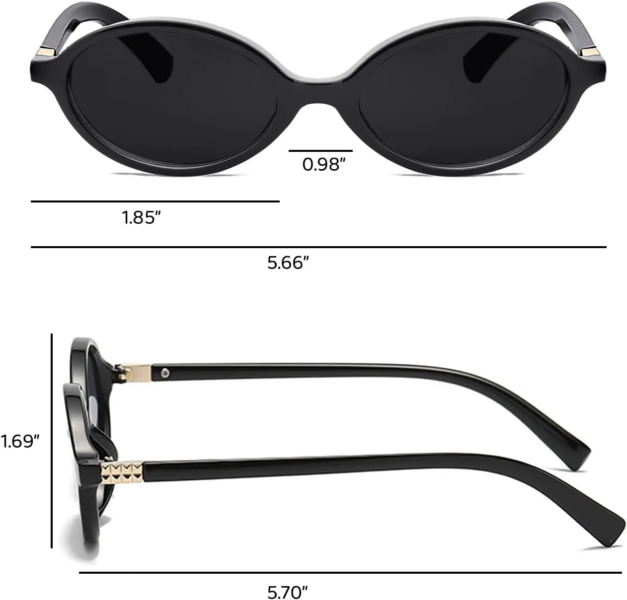 Ретро-винтажные солнцезащитные очки в овальной оправе для женщин, модные маленькие круглые, в стиле 90-х, милые солнцезащитные очки AENMTU, Black Frame/ Black Lenses
Ретро-винтажные солнцезащитные очки в овальной оправе для женщин, модные маленькие круглые, в стиле 90-х, милые солнцезащитные очки AENMTU, Black Frame/ Black Lenses